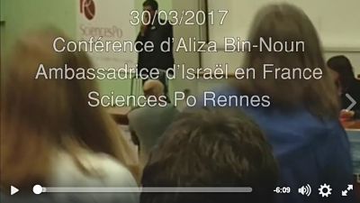 Manifestation des étudiants de l'IEP de Rennes contre une conférence de l'ambassadrice d'Israël dans leurs locaux (vidéo)